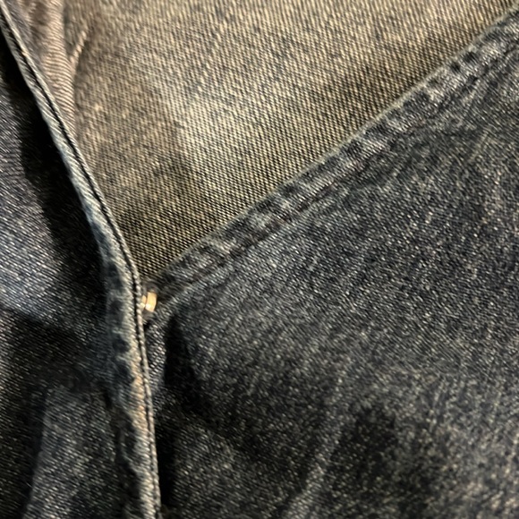 J. Crew Mercantile Denim Jean Ruffle Faux Wrap Dress Sz XXS - Picture 4 of 10